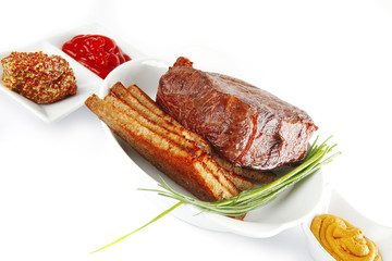 meat and bread with spices