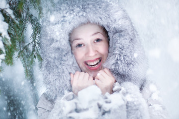 Young woman winter portrait