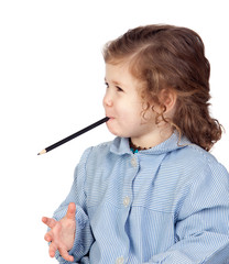 Beautiful girl with preschool uniform