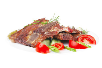 beef meat steak on white