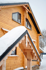 Wooden home, luxury chalet and snow