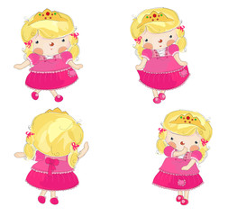 cute little princess in 4 variations