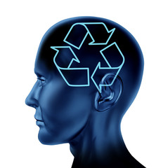 recycle reuse ecology head brain eco symbol conservation