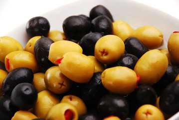 olives, stuffed with red peppers