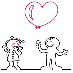 figur paar mit herzballon