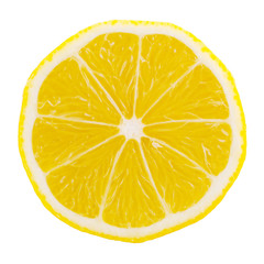 lemon slice on a white