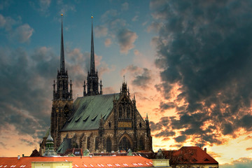 Cathedral Petrov - Brno - obrazy, fototapety, plakaty