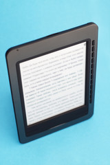 Ebook on a blue background