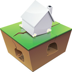 Effondrement du sous-sol minier (détouré)