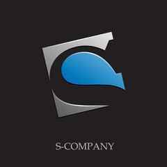 Logo initial letter S on black background # Vector