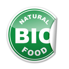 Pegatina BIO NATURAL FOOD con reborde