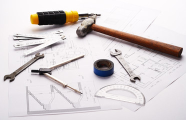 Blueprint for construction work