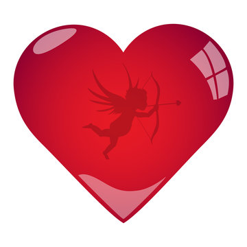 Red Cupid Heart Illustration