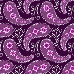 Seamless violet floral pattern