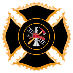Fototapeta premium Fire Department Maltese Cross Symbol