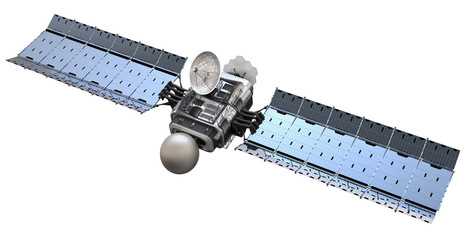 modern satellite, isolated on white background