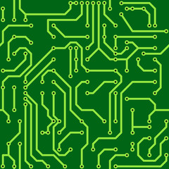 Background with conductor on computer circuit board
