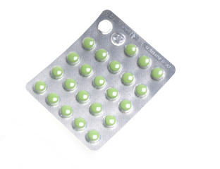 box of green pills