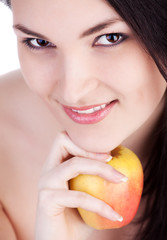 lovely woman with apple