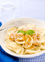 agnolotti pasta with tomato rosa sauce