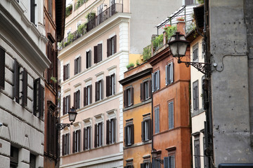 Rome, Italy - old town. Street in Roma, Italia. Beautiful Rome.
