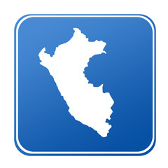 Obraz premium Peru map button