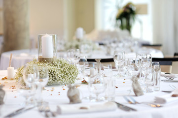 Table set for an event party or wedding reception