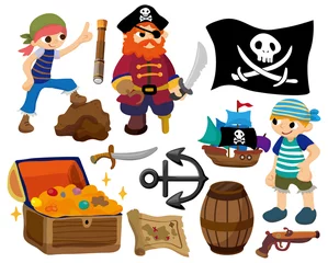Papier Peint photo Pirates icône de pirate de dessin animé