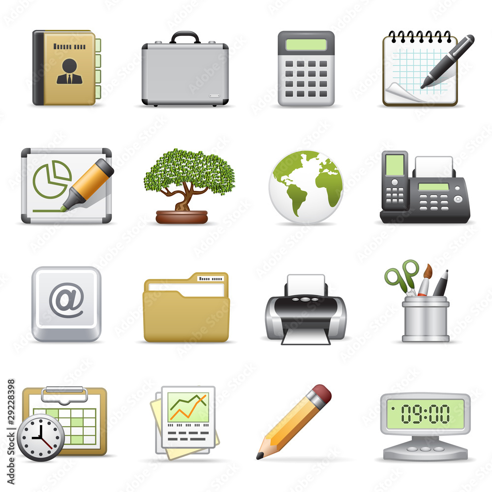 Sticker Business icons, set 2.