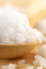 Bath salt in spoon