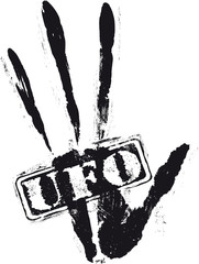 alien hand stamp