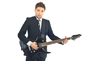 Obraz premium Young formal man with guitar