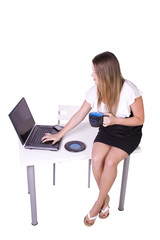 Sexy Woman Sitting on the Desk