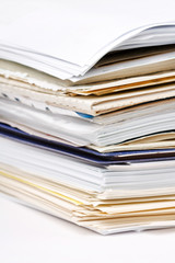 stack of paper on the table