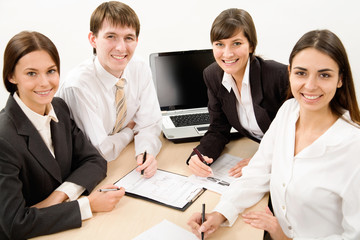 Fototapeta premium Happy business people..