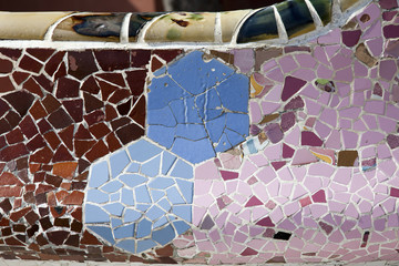 BARCELLONA, SPAIN-August 29: Detail of Park Guell, designed by