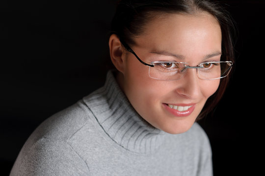 Designer glasses - successful architect woman