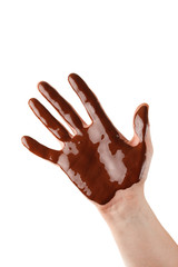 chocolate hand