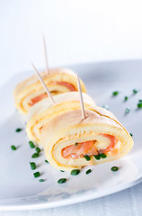 Eierkuchen mit Lachs