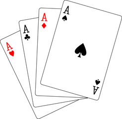 four aces poker playing cards