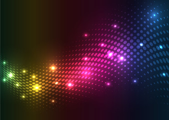 Abstract halftone lights. vector background