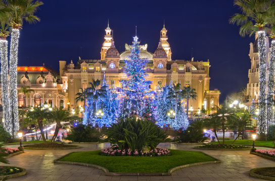 Christmas decorations in Monaco, Montecarlo,France