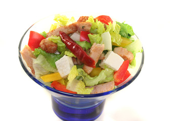 Gemischter Salat mit Putenstreifen