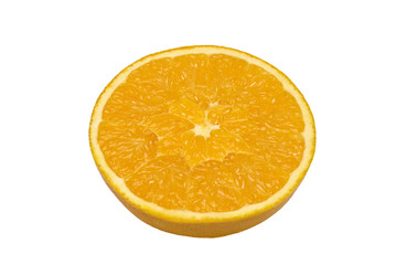 Juicy orange on white background
