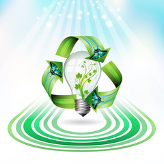 Eco bulb icon with concentric shapes