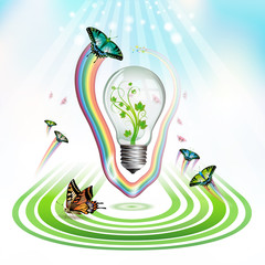 Light bulb for eco environmental concept