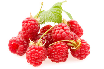 Ripe raspberries.