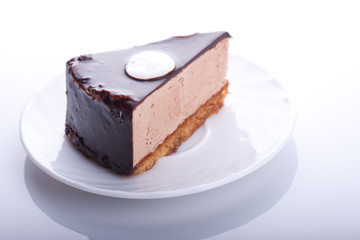 chocolate cake on the plate