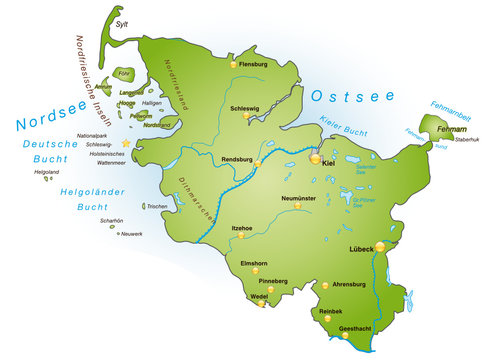Bundesland Schleswig-Holstein als &Uuml;bersicht