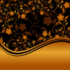 vector illustration of a golden floral ornament